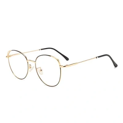 Image of Dollger Blue Light Filter Glasses Anti Computer Cat Eye No Prescription Metal Frame Pc Gaming Bluelight Uv Blocking Ladies Black Gold
