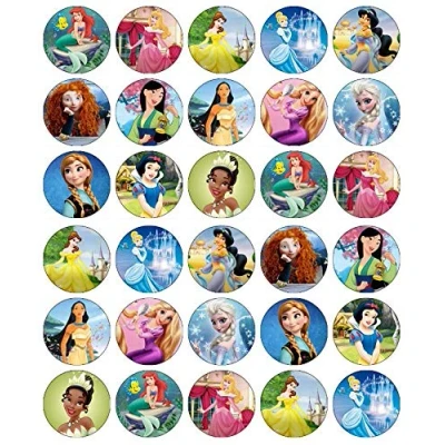 Image of 30 Princess Cupcake Toppers Edible Wafer Paper Fairy Cake Birthday Cakes