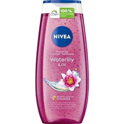 Image of NIVEA Waterlily &amp; Oil Shower Gel (250 ml), Refreshing with Nourishing Beads, Pampering Delicate Water Lily Fragrance