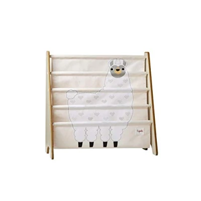 Image of 3 Sprouts Children&#039;s Book Rack Space Saving Kids Bookshelf and Bookcase Perfect for Room Nursery Storage, Llama