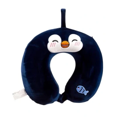 Image of Relaxeazzz Nico the Penguin Adoramals Plush Memory Foam Travel Pillow Neck Flight Airplane For Kids Pillows Cushion Sleeping Pain Adults Airport Essentials
