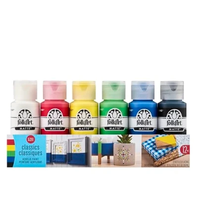 Image of PLAID ENTERPRISES, INC. FOLKART Paint Set Classics, Multicolor, 59 ml (Pack of 12)