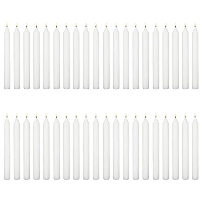 Image of White Table Household Dinner Tapered Candles, Decorative Unscented, Natural Vegan Wax, Clean Burn, 6 Hours Burning Time, 18cm / 7&quot; Long (Pack of 40)