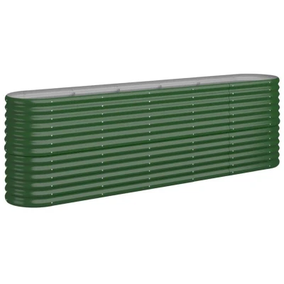 Image of vidaXL Garden Raised Bed Powder coated Steel 224x40x68 cm Green