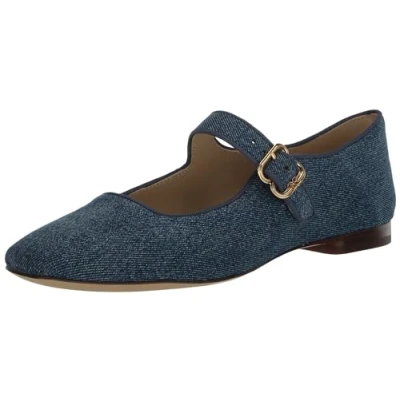 Image of Sam Edelman Women&#039;s Michaela Mary Jane Flat, Blue Stone, 8.5 UK