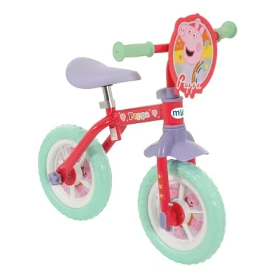 Image of Peppa Pig 2 In 1 Training Toddler Bike Convertible and Balance for 2+ Years Girls Boys with Removable Pedals Stabilisers Adjustable 10 Inches Bikes Kids Toys