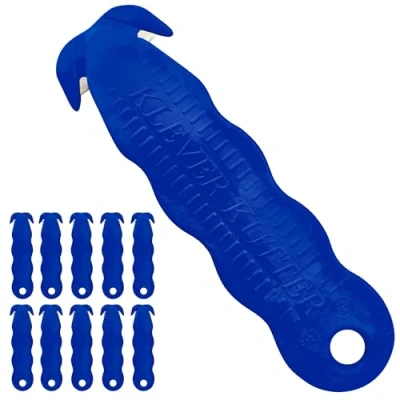 Image of Klever Kutter Blue, Unique Double Hook Design Disposable Safety Cutter Pack of 10