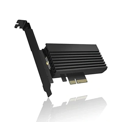 Image of ICY BOX PCI Express Card, M.2 NVMe SSD to PCIe 4.0 Adapter, Cooler, LED Lighting, M Key, 2230, 2242, 2260, 2280, Black, IB PCI214M2 HSL