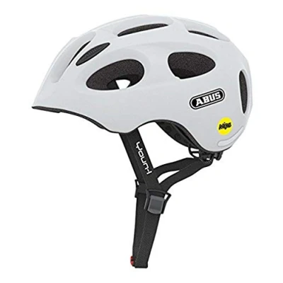 Image of ABUS Youn I MIPS Kids Helmet Modern Bike for Children Girls and Boys White, Size S