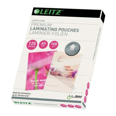Image of LEITZ iLAM 74930000 125 Micron A5 Laminating Pouches Pack of 100