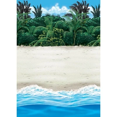 Image of amscan 670217 Beach Room Scene Setter Roll