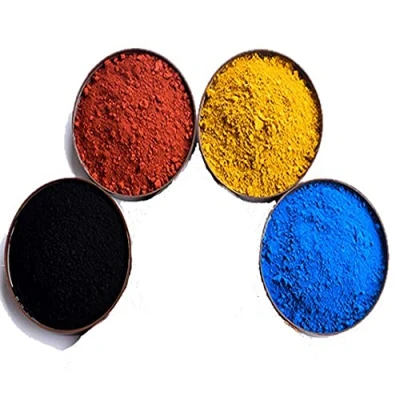 Image of USIGONG 4 Pack ferric Oxide Powder, Black Iron Powder Yellow red Blue Each Color 25 g