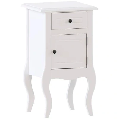 Image of Vida Designs Bedside Cabinet, White, H 62 x W 35 D 30