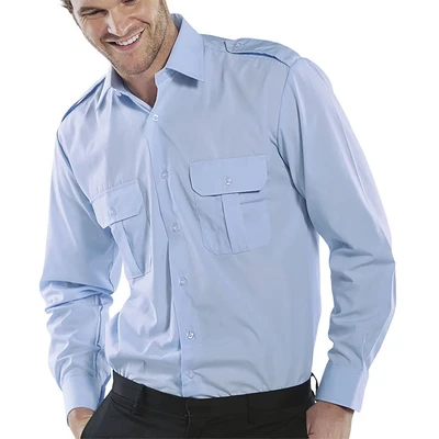 Image of Pilot Shirt Long Sleeve Sky Blue 15.5