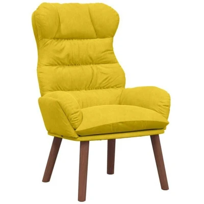 Image of Relaxing Chair Yellow Velvet Vidaxl