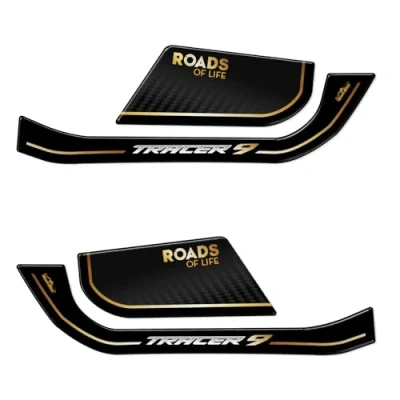 Image of Resin Bike Motorcycle 3D Stickers Compatible with Yamaha Tracer 9 GT 2021 2023 Gold. Handguards Protections from Impact and Scratches. Gadget Moto