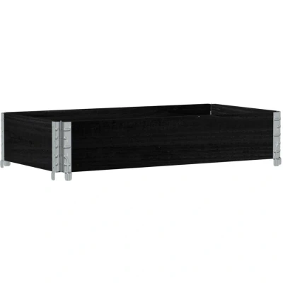 Image of vidaXL Pallet Collar Black 100x50 cm Solid Wood Pine
