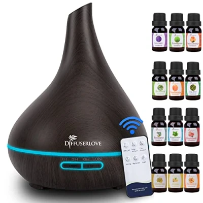 Image of Diffuserlove Humidifier Essential Oil Diffuser 500ML Remote Control Cool Mist Aromatherapy with Waterless Auto Shut Off 7 Colour Changing LED Lights for Office Home Bedroom