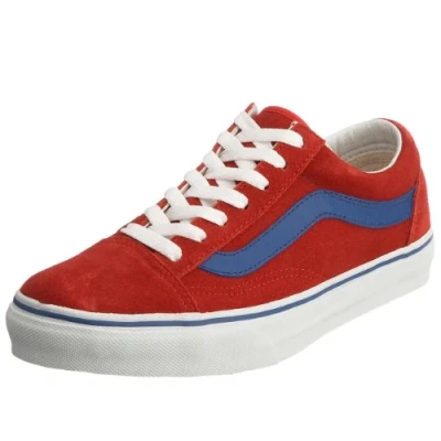 Image of Vans Unisex Adult Old Skool Trainers, High Risk Red/Classic Blue, 10.5 UK