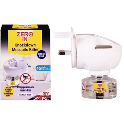 Image of hep® Zero in Knockdown Plug Mosquito Killer Insect Killer. for Home &amp; Travel. Lasts up to 45 Nights, White, 6.5x16.4x20.2 cm (Mosquitos Pack Unit)