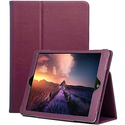 Image of Leather Flip Stand Folio Case Plain Cover for Apple iPad Air 2nd Generation A1566 A1567 (Purple)