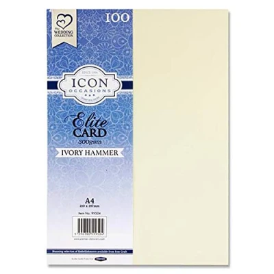 Image of Premier Stationery Icon Occasions A4 Hammer Card. 300gsm. Ivory. Pack of 100