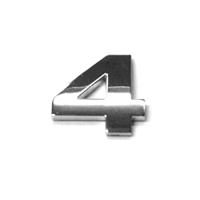 Image of Chrome Letters Digits Numbers Signs Self Adhesive 3D Emblem Decal Badge Sticker for Car Van Home Decor Digit 4
