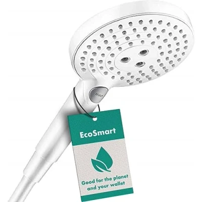 Image of hansgrohe 26531700 Raindance Select S Hand Shower 120 3Jet EcoSmart 9 l/min Matte White, 3 Water Saving Sprays