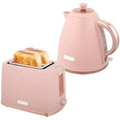 Image of Kettle and Toaster Set 1.7L Fast Boil &amp; Pink Homcom
