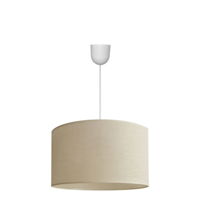 Image of Alba Cylindrical Pendant Ceiling Light Ecru, White 45cm