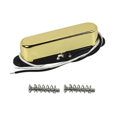 Image of FLEOR Single Coil Pickup Guitar Neck Pickups 50mm Alnico 5 Magnet 7 8k for TL TE Electric Parts, Golden