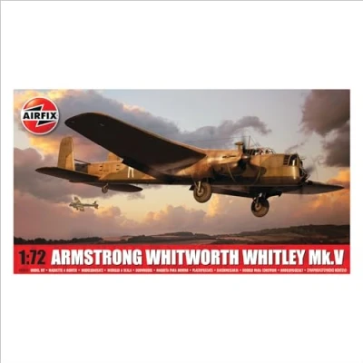Image of Airfix Model Set A08016 Armstrong Whitworth Whitley Mk.V Building Kit Plastic Plane Kits for Adults &amp; Children 8+, Includes Sprues Decals 1:72 Scale