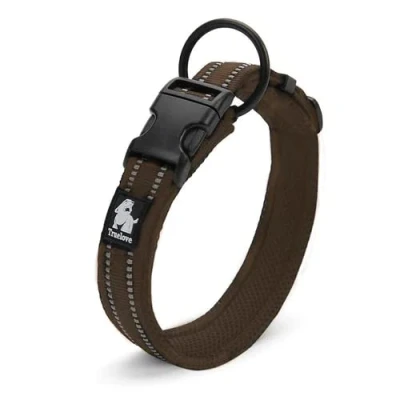 Image of Truelove TRUE LOVE Dog &amp; Puppy Collars Comfortable Airmesh Adjustable with 3M Reflective Safety Strips (XX Large, Brown)