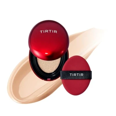 Image of [*Mini Size*] TIRTIR Mask Fit Red Cushion Foundation Full coverage, Weightless, Skin fit, Satin Glow Finish, Korean Makeup, beauty, Tattoo cover up, Buildable (#21C Cool Ivory, 0.15 Fl Oz)