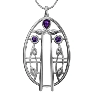 Image of Cairn CHARLES RENNIE MACKINTOSH Silver Pendant Music Necklace. Jewellery gift box included. 181AM