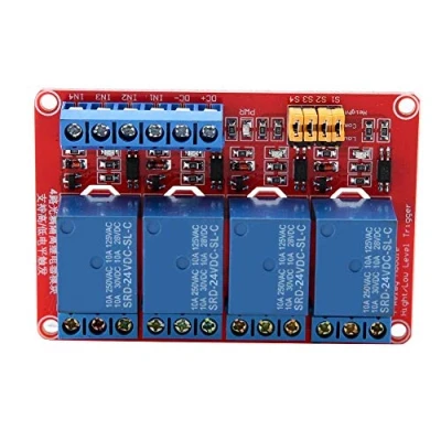 Image of 5V/12V/24V 4 Channel Relay Module， Optocoupler Module Board High &amp; Low Trigger for Arduino(24V)