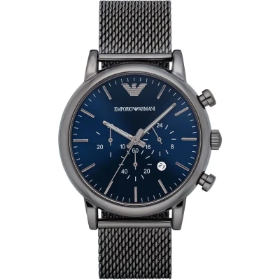 Image of Emporio Armani Watch for Men, Chronograph Movement, 46 mm Gunmetal Stainless Steel Case with a Strap, AR1979