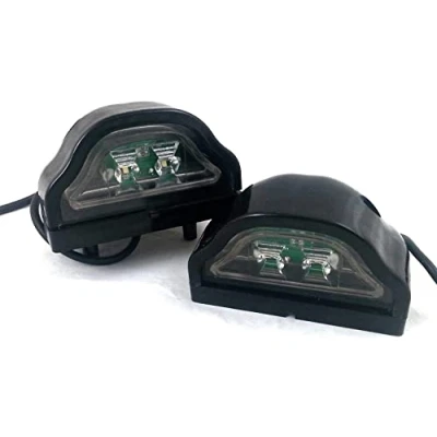 Image of Flexzone 2x 2 LED Rear Tail License Number Plate Light Lamp 12V Lorry Truck Trailer Cab Van Car