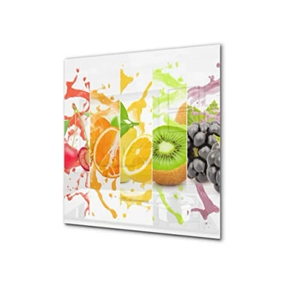 Image of Concept Crystal Stylish Tempered Glass backsplash kitchen splashback upstand BS09 Water splash Series: Fruit Juice