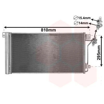 Image of 7H0820411B, 7H0820411C, 7H0820411E Condenser VAN WEZEL 58005236 with dryer Aluminium 680mm VOLKSWAGEN: Transporter 5, 5 Bus