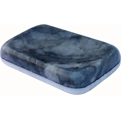 Image of Stone Black White Marble Soap Dish Holder Bath Accessories Bathroom (Dual Side)
