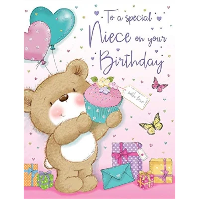 Image of Piccadilly Greetings Regal Publishing Birthday Card Niece 8 x 6 inches, Pink