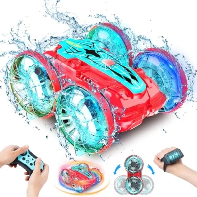 Image of Xander Amphibious Remote Control Car Boat, 360 Degree Rotating Waterproof RC Stunt Car, Gesture Sensor 4WD Controlled Off Road Toy for Kids Ages 8 12, Boys Girls Gifts