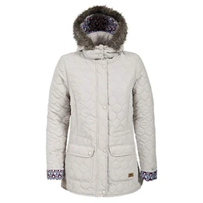 Image of Trespass Jenna, Almond, XXS, Warm Waterproof Winter with Removable Hood for Women, XX Small / 2X 2XS, Beige