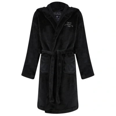 Image of Tokyo Laundry Boy&#039;s Anders Hooded Fleece Dressing Gown Black 9 10 Years