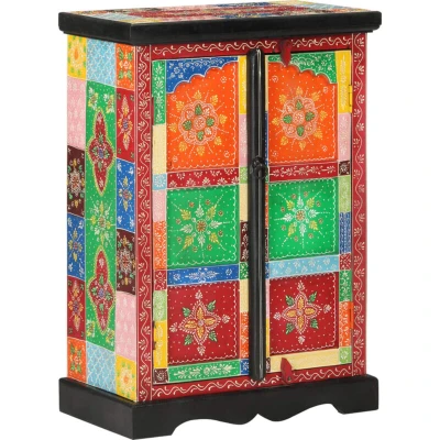 Image of vidaXL Hand Painted Sideboard with Doors 53x30x75 cm Solid Wood Mango