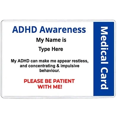 Image of Quantum Leap Disability Identity Card for Disabilities Medical (ADHD) Personalised with Your Name &amp; Emergency Contact Details