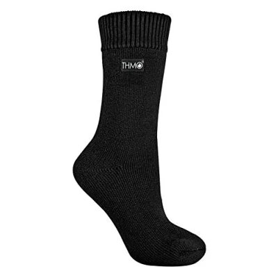 Image of THMO 1 Pair Ladies Thick Winter Soft Top Thermal Socks (4 8 uk, 25 Black)
