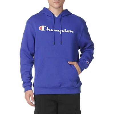 Image of Champion Men&#039;s Graphic Powerblend Fleece Pullover Hooded Sweatshirt, Surf the Web, L UK