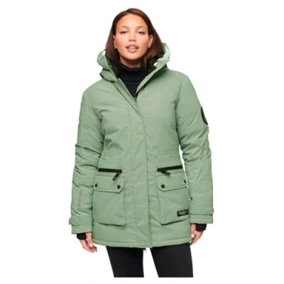 Image of Superdry Women&#039;s City Padded Parka Jacket, Desert Sage Green, UK 8
